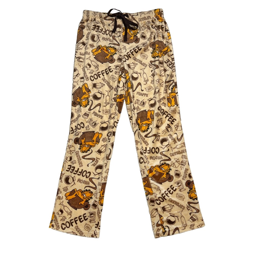 Coco Brands Garfield Women's Small Pajama Pants Cozy Soft PJ Sleepwear Coffee